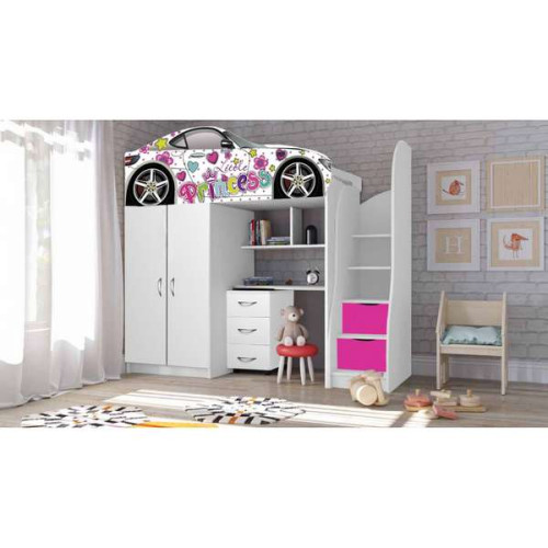 Функціональні меблі для дівчинки BED-ROOM №1 Мерседес (рожева) зі столом та шафою купити за ціною 16 874 грн. Функціональні меблі для дівчинки BED-ROOM №1 Мерседес (рожева) зі столом та шафою купити за ціною 16 874 грн.