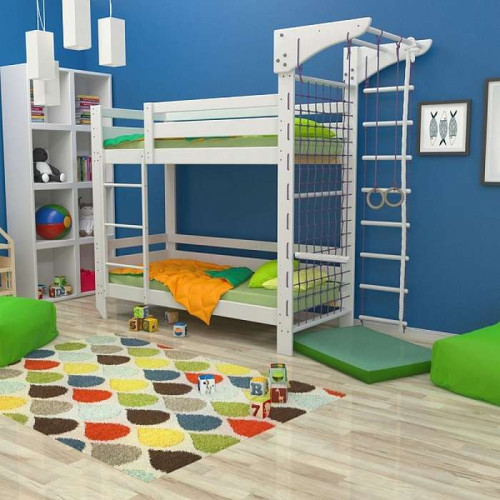 Двоярусне ліжечко (babyson 7) 80x190см зі шведською стінкою