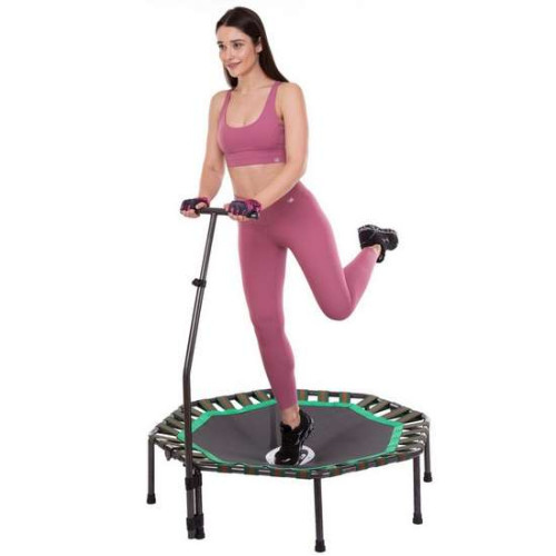 Фитнес батут для джампинга восьмиугольный с ручкой ø107см черный-зеленый ✅ хорошие характеристики Фитнес батут для джампинга восьмиугольный с ручкой ø107см черный-зеленый ✅ хорошие характеристики