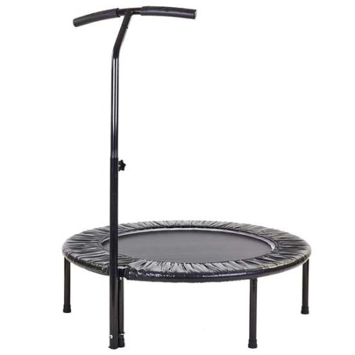 Фитнес батут для джампинга складной круглый с ручкой RECORD ø120см черный