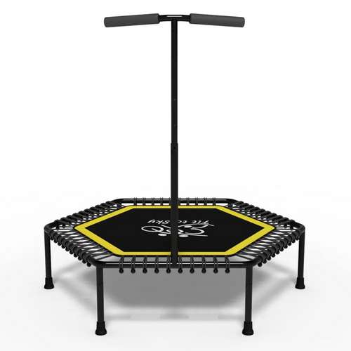 Батут для фитнеса FitToSky 127 см с ручкой, желтый (80кг) ✅ хорошие характеристики Батут для фитнеса FitToSky 127 см с ручкой, желтый (80кг) ✅ хорошие характеристики