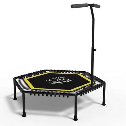 Батут для фитнеса FitToSky 127 см с ручкой, желтый (80кг)