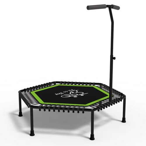 Батут для фитнеса FitToSky 127 см с ручкой до 80кг, зеленый
