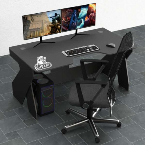 Компьютерный игровой стол Rasin RS-4 черный для геймеров (кромка разного цвета)