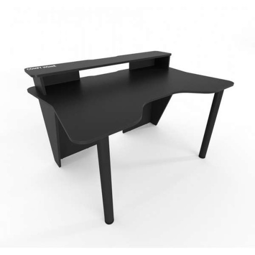 Геймерский игровой стол Darrius черный (кромка разного цвета) с полочкой для монитора