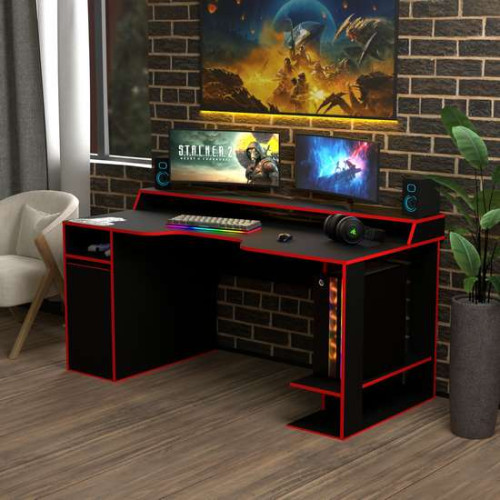 Игровой стол для геймеров Rasin RS-28 черный+желтый (кромка разного цвета) с полочкой для монитора и тумбой ✅ хорошие характеристики Игровой стол для геймеров Rasin RS-28 черный+желтый (кромка разного цвета) с полочкой для монитора и тумбой ✅ хорошие характеристики фото5
