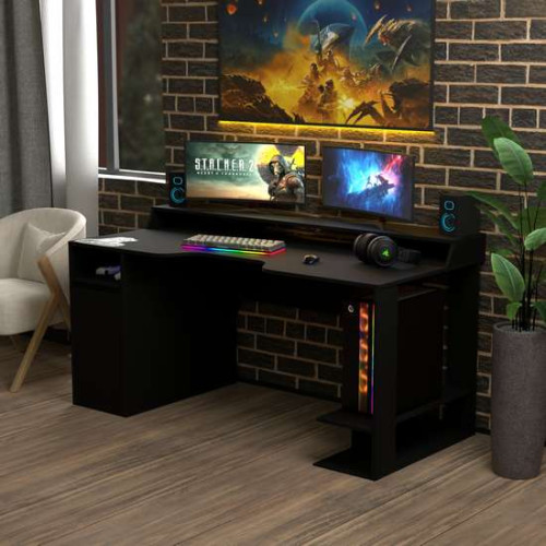 Игровой стол для геймеров Rasin RS-28 черный+желтый (кромка разного цвета) с полочкой для монитора и тумбой ✅ хорошие характеристики Игровой стол для геймеров Rasin RS-28 черный+желтый (кромка разного цвета) с полочкой для монитора и тумбой ✅ хорошие характеристики фото6