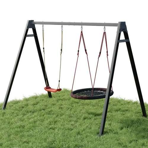 Круглые качели гнездо Elips на металлическом каркасе и подвесные качели