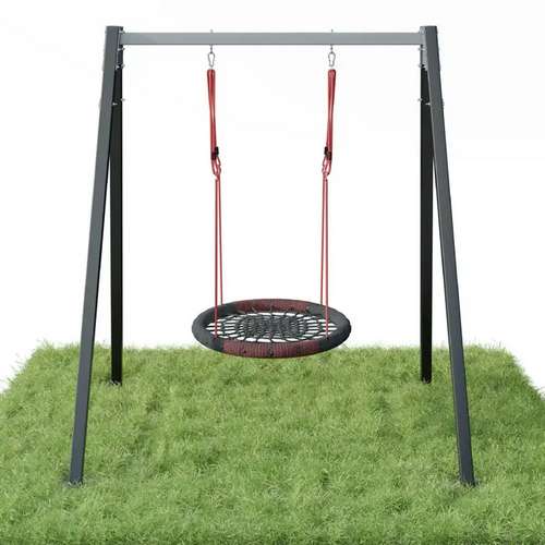 Детские уличные качели гнездо Elips круглая на канатах на каркасе