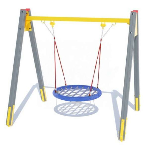 Качели Гнездо на деревянном каркасе серое Качели Гнездо на деревянном каркасе серое