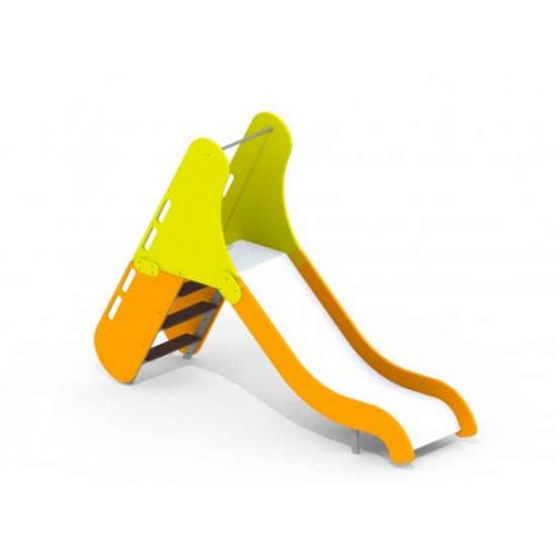 Металлическая детская горка желто-оранжевая для самых маленьких