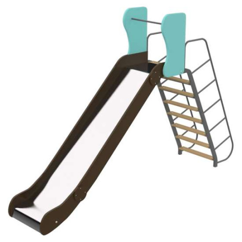 Детская уличная горка Ласточка высота спуска 120см коричнево-голубая