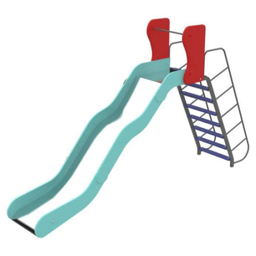 Уличная детская горка Море высота спуска 150см красно-голубая