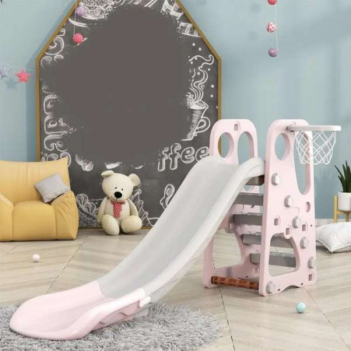 Дитяча гірка 2в1 Classic рожево-сіра 170 см