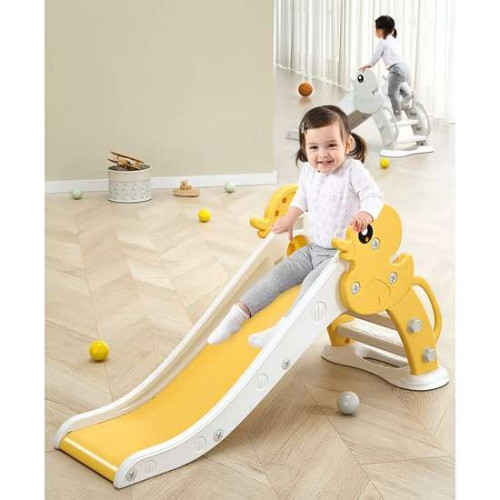 Пластикова гірка Ducky Жовто-сіра 115 см для діток