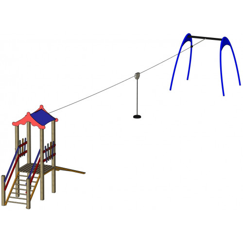 Детский уличный комплекс с качелью тарзанкой