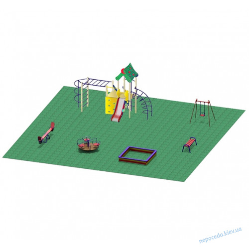 Обладнання для дитячого майданчика на вулицю №2 з гойдалками та пісочницею Обладнання для дитячого майданчика на вулицю №2 з гойдалками та пісочницею