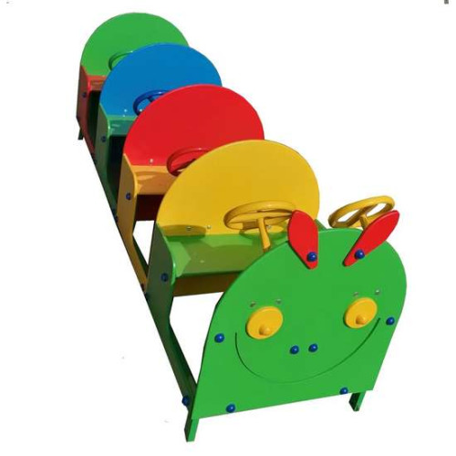 Лавочки игровые со спинкой уличные Гусеничка 2100мм Лавочки игровые со спинкой уличные Гусеничка 2100мм