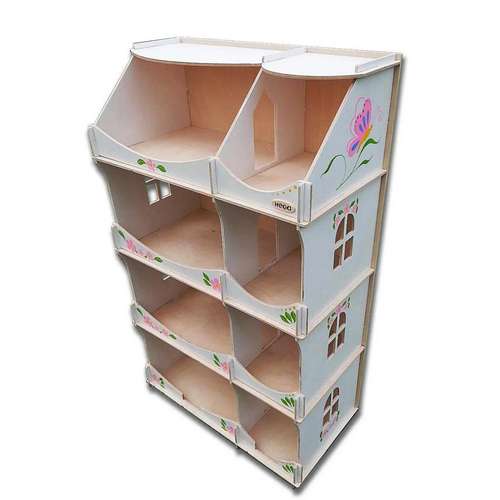 Кукольный домик-шкаф с росписью белый