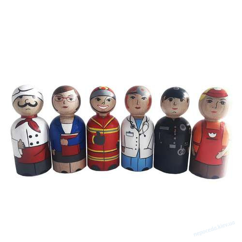 Набор кукол Профессии 6шт для кукольных ролевых игр и театральных представлений
