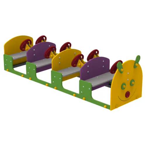 Дитячий елемент Саterpillar гусениця з кермом на 4 лавки Дитячий елемент Саterpillar гусениця з кермом на 4 лавки