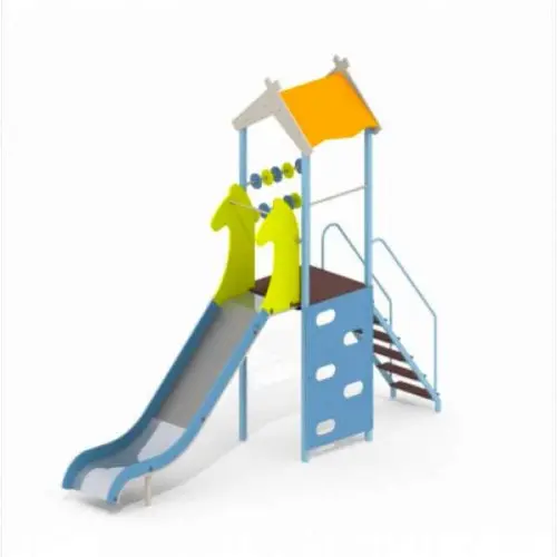 Ігровий комплекс Конячка дитячий 120см гірка блакитна