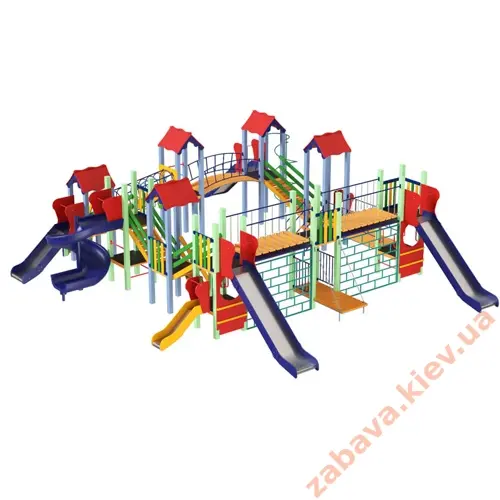Дитячий комплекс "Фортеця" мультивіковий з гвинтовою гіркою