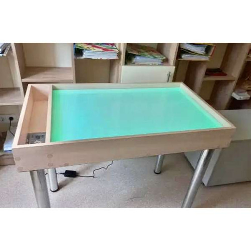 Световой стол песочница из ДСП с отсеком для игрушек и цветной подсветкой