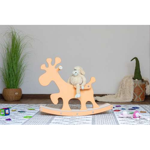 Детская игрушка качалка-каталка Олененка оранжевая