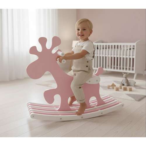 Детская игрушка качалка-каталка Олененка розовая ✅ хорошие характеристики Детская игрушка качалка-каталка Олененка розовая ✅ хорошие характеристики