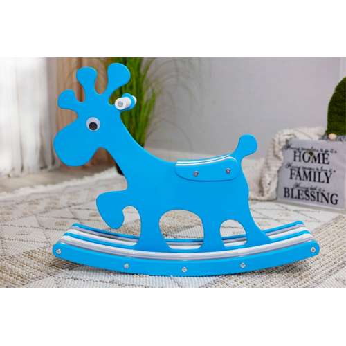 Детская игрушка качалка-каталка Оленятко синяя