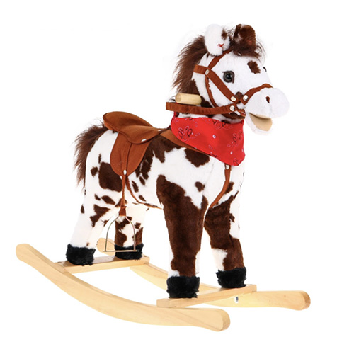 Лошадка-качалка Ramiz коричнево-белый 72 см