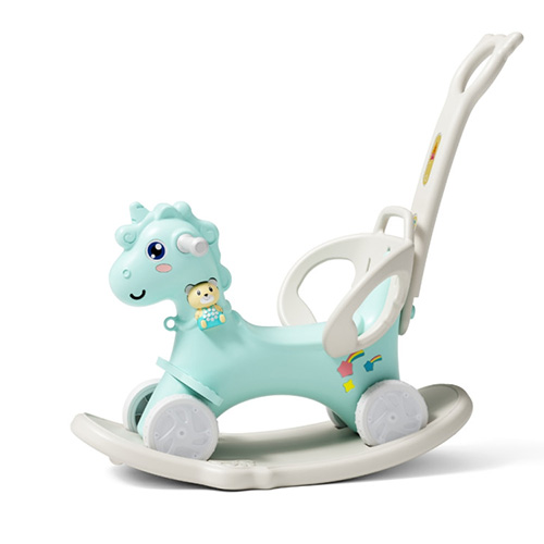 Лошадка качели 4в1 с колесами и подножками с ручкой детский 51х38х77см