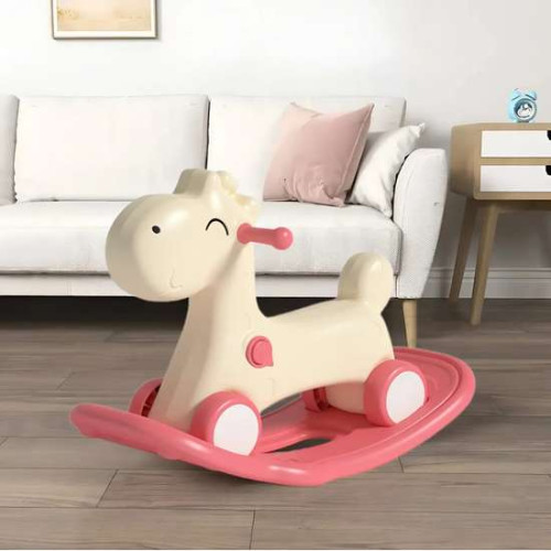 Лошадка-качалка 2в1 Poni детская розовая для девочки