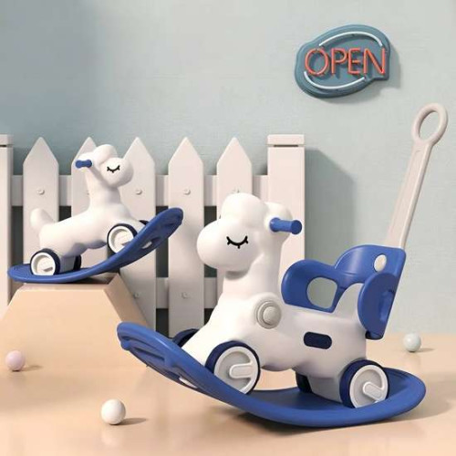 Лошадка-качалка 3в1 Sheepy сине-белая детская