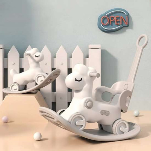 Лошадка-качалка 3в1 Sheepy серая детская