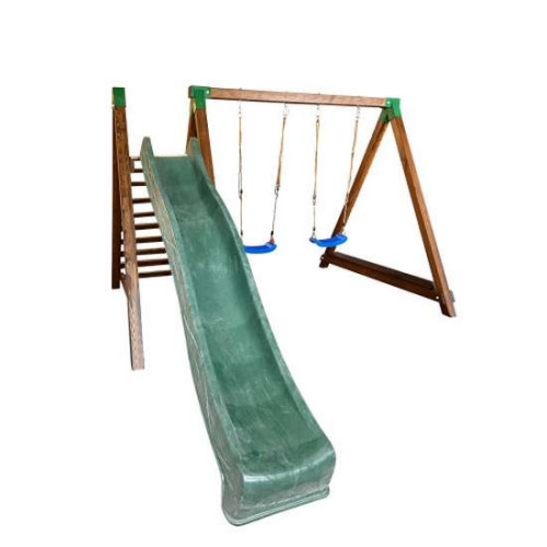 Площадка з качелями, горкой для спуска и лавочкой в тонировке PRO