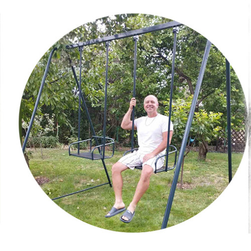 Качели двойные металлические на дачу на вес до 100кг Графит