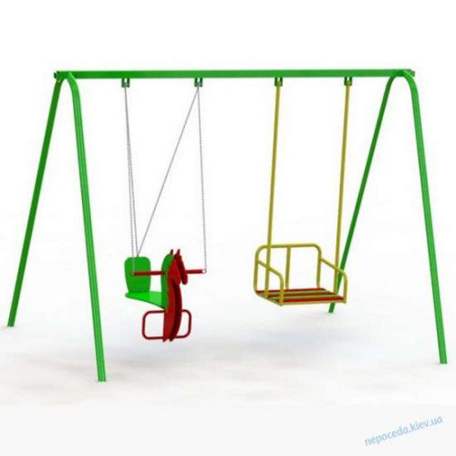 Уличные детские качели металлические Лошадка