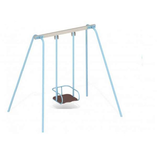 Качели детские металлические одинарные уличные голубые