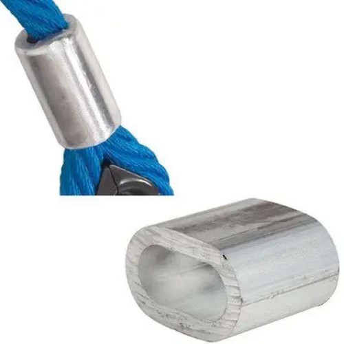 Гильза алюминиевая овальная обжимная на канат армированный Ø16мм Гильза алюминиевая овальная обжимная на канат армированный Ø16мм