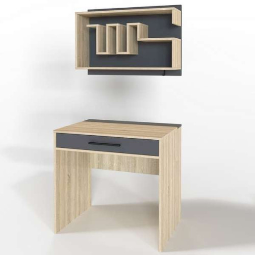 Маленький Комп'ютерний стіл 80см з полицями Стиль-1 (будь-який колір)