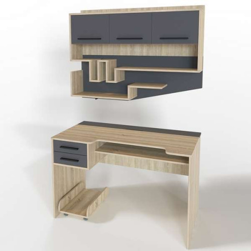 Письменный стол 120см с навесными полками Стиль-7