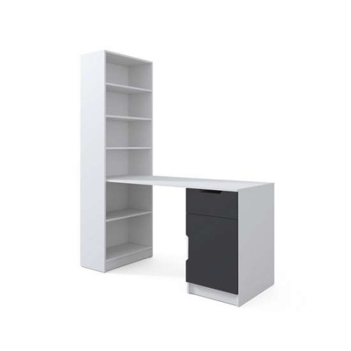 Комп'ютерний дитячий стіл LONDON білий з графітом з тумбою і поличками