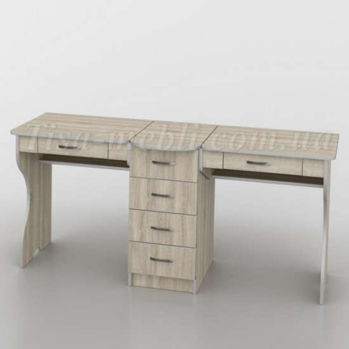 Комп'ютерний стіл для ноутбука СУ-6 сонома-алюміній на два робочі місця