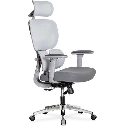 Регулируемое офисное кресло D1 Duo Air Fabric Grey с подлокотниками и упором для поясницы