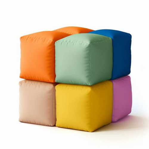 Пуф куб Синий детский ✅ хорошие характеристики Пуф куб Синий детский ✅ хорошие характеристики