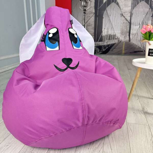 Кресло Розовый Зайка 130*90см бескаркасная мебель для детей