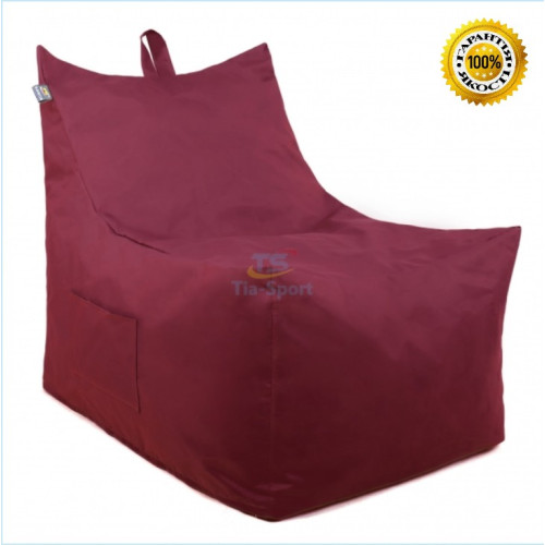 Бескаркасное кресло с с карманом 92х70см Вильнюс бордовое