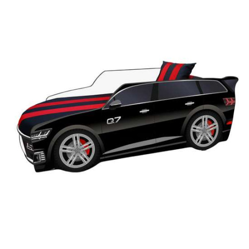 Кровать-машина детская Premium Q7 черная